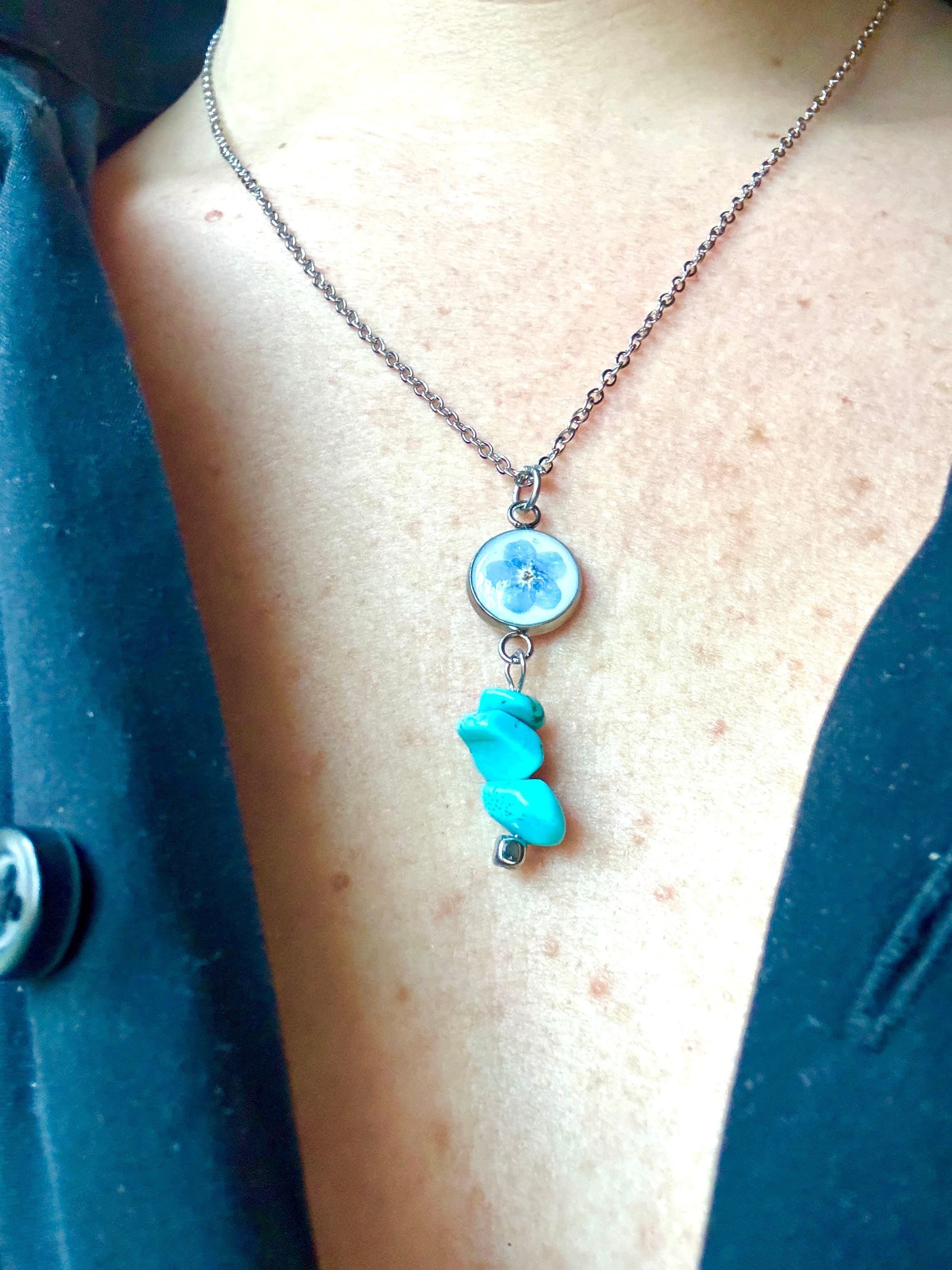 Collana non ti scordar di me e turchese